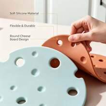 1pc Cheese-Shaped Heat-Resistant Platinum Silicone Mat - A Soft And Flexible Countertop Protector With Anti-Slip, Heat-Resistant, Waterproof And Oil-Resistant Properties; Versatile For Placing Pots, Pans And Teapots, Or As A Bottle Opener And Heat-Resistant Grip, Perfectly Blending Kitchen And Dining Table Practicality With Decorative Appeal. - Multicolor - View 6
