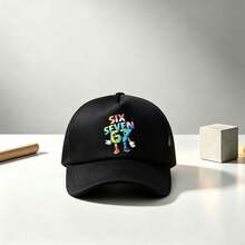 1PC Mesh Trucker Hat, SIX SEVEN Cartoon Number Character Print, Breathable Mesh Back, Adjustable Unisex Cap For Daily, Street, Outdoor & Travel - Multi-color - View 8