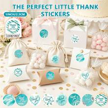 500pcs/Roll Thank You Stickers Green Thank You Order Labels Sealing Stickers Handmade/Party Gift Box/Cake Sealing Stickers 1 Inch Self-Adhesive Label Paper Suitable For Convenience Store, Supermarket, Cake Shop, Bakery, Milk Tea Shop, Coffee Shop Thank You For Your Order Stickers - one-size - View 3