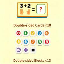 Number Matching Puzzle Set, 0-10 Addition And Subtraction Flash Cards, Visual Counting Practice Game, Interactive Logic Learning Kit - Bright Colorful Number Blocks, Clear Operation Cards, Simple Calculation Practice, Interactive Desktop Learning Game - Parent-Child Interactive Game - Best Gift - Multicolor - View 12