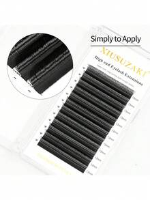 XIUSUZAKI Bộ lông mi giả nối kiểu U YY 12 hàng C/D 8-15mm màu đen, fan làm sẵn dạng chùm 0.07mm, mềm, tạo độ dày từng sợi, xốp dày dài, dễ gắn, dụng cụ trang điểm, phù hợp cho người mới bắt đầu - Xem 7