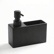 Dispenser Sabun Cuci Piring 2-in-1 dengan Pompa dan Slot Tempat Spons, Bentuk Persegi Panjang, Dispenser Sabun Cair Modern untuk Meja Dapur dan Penyimpanan di Atas Wastafel. - A - View 15