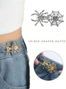 Spider Web Waist Buckle, New Detachable Button-Free Waist Adjuster, Waist Size Modifier: Metal Hook-Style Detachable Adjustable Waist Buckle - Detachable, Adjustable Waist, Helps You Easily Slim Your Waist - A - View 8