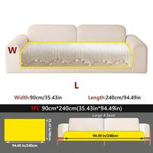 1PC Chenille Colorful Polka Dot Jacquard Sofa Cover, Cream Style Sofa Protective Seat Cushion, Pet Dirt-Resistant, Suitable For 1-4 Seater Sofa Decorative Slipcover, Machine Washable - Beige - View 15