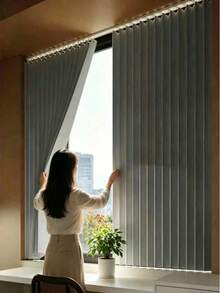 1-Piece Premium Simple Folding Shower Curtain, Thickened Fabric, Waterproof And Mildew-Proof, With Hanging Rings, Easy To Install, Foldable, With Magnetic Function And Hanging Strap, Convenient For Storage, Suitable For Hotels, Home Bathroom Shower - Dark Grey - View 4
