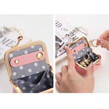 Tas Penyimpanan Perhiasan Mini dengan Klip, Tas Penyimpanan Perhiasan Tekstur Leci PU, Dompet Koin Kecil Portabel, Tas Penyimpanan Cincin, Anting, Earphone, Aneka Warna - MultiWarna - View 5