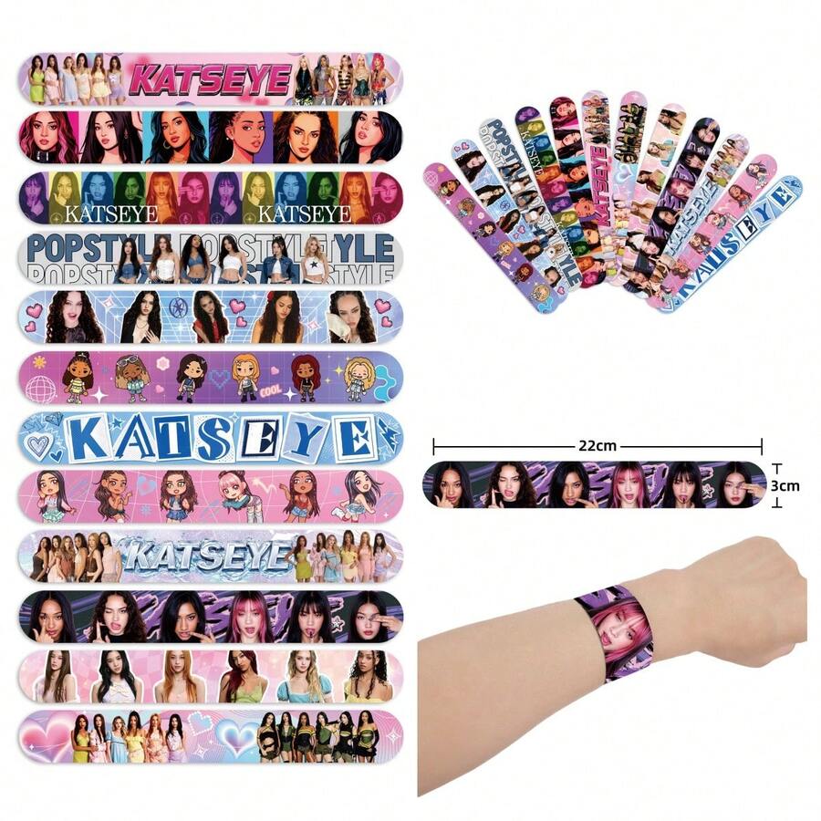 Hasbro Katseye International Girl Group Slap Bracelet Kpop PVC Party Gift Decoration - Multiple Styles - View 1