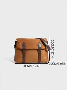 Túi đeo vai vuông nhỏ thời trang phong cách vintage họa tiết thiết kế ngách Hàn Quốc, túi đeo chéo messenger đa năng mới cho đi làm hằng ngày - màu nâu - Xem 5
