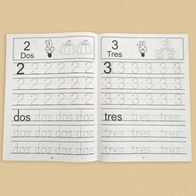 Lachilly Spanish Number Tracing Workbook 1-100, 32 Pages Preschool Kindergarten Number Writing Practice Book, Children Handwriting Number Learning, Spanish Language Learning Material - Multicolor - View 6