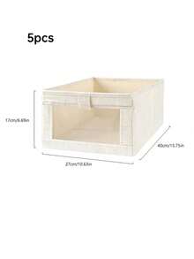 1/2/3/5pcs White Fabric Visible Window Storage Boxes, Can Store Underwear, Pants, Clothes, Books And Miscellaneous Items, Drawer-Style Organizer Boxes With Handles, Suitable For Wardrobe Stacking - Multicolor - View 7