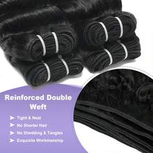 VALLBEST Deep Burmese Curly Bundles Human Hair With 4x4 HD Lace Closure Plucked 16 18 20Inch+14 In Deep Wave Bundles 100% Unprocessed Virgin Hair Sew In Human Hair Bundles Double Weft With Spiral End Human Hair Extensions Natural Black - Natural Black - View 5