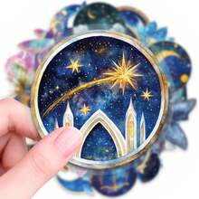 50pcs Starry Sky Magic Fantasy Graffiti PET Stickers, Perfect For Scrapbooking, Journals, Laptops, Bumpers, Skateboards, Water Bottles, Computers, Phones And Other DIY Creative Graffiti Sticker Toys - Multicolor - View 4