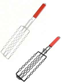 1pc Sausage Rack, Foldable BBQ Grill, Portable BBQ Basket, Outdoor BBQ Basket, BBQ Tool, Multi-Functional Sweet Potato Roaster, Suitable For Sausage Roasting, Picnic And Camping, Essential Camping BBQ Accessory - Multiple Styles - View 12