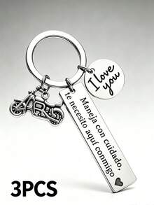 1pc Motorcycle Keychain, Suitable As A Gift For Boyfriend Or Father. It Can Also Be Used As A Father's Day Gift. Simple, Elegant And Fashionable. - Silver - View 4