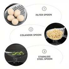 1pc Stainless Steel Large Strainer - Durable Kitchen Strainer, Suitable For Frying, Hot Pot, Cooking And Dessert Making - Easy To Drain, Heat Resistant, Dishwasher - Perfect For Restaurant And Home Use - Multicolor - View 3