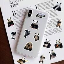 61pcs Floral Panda Stickers - Waterproof Vinyl Decals With Cute Panda And Flower Patterns Suitable For Laptops, Water Bottles, Luggage And DIY Crafts Perfect For Animal And Nature Lovers To Add Fun And Cute Decoration To Everyday Items - Multicolor - View 9