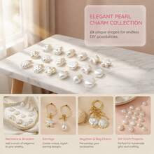 Random 5/20Pcs Mixed Shapes Baroque Faux Pearl Charms, Star Shell Shape White Pearl Pendants With Loop For DIY Earrings Necklace Jewelry Making - White - View 7