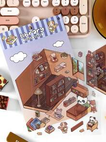 3D Decorative DIY Sticker, "Open Today" Manual Sticker, 3D Layered 3D House Scrapbooking Stickers Suitable For Small House Scene DIY Cafe Bakery Library Greenhouse Crafts And Diary, No Cutting Required Back To School - Multicolor - View 10
