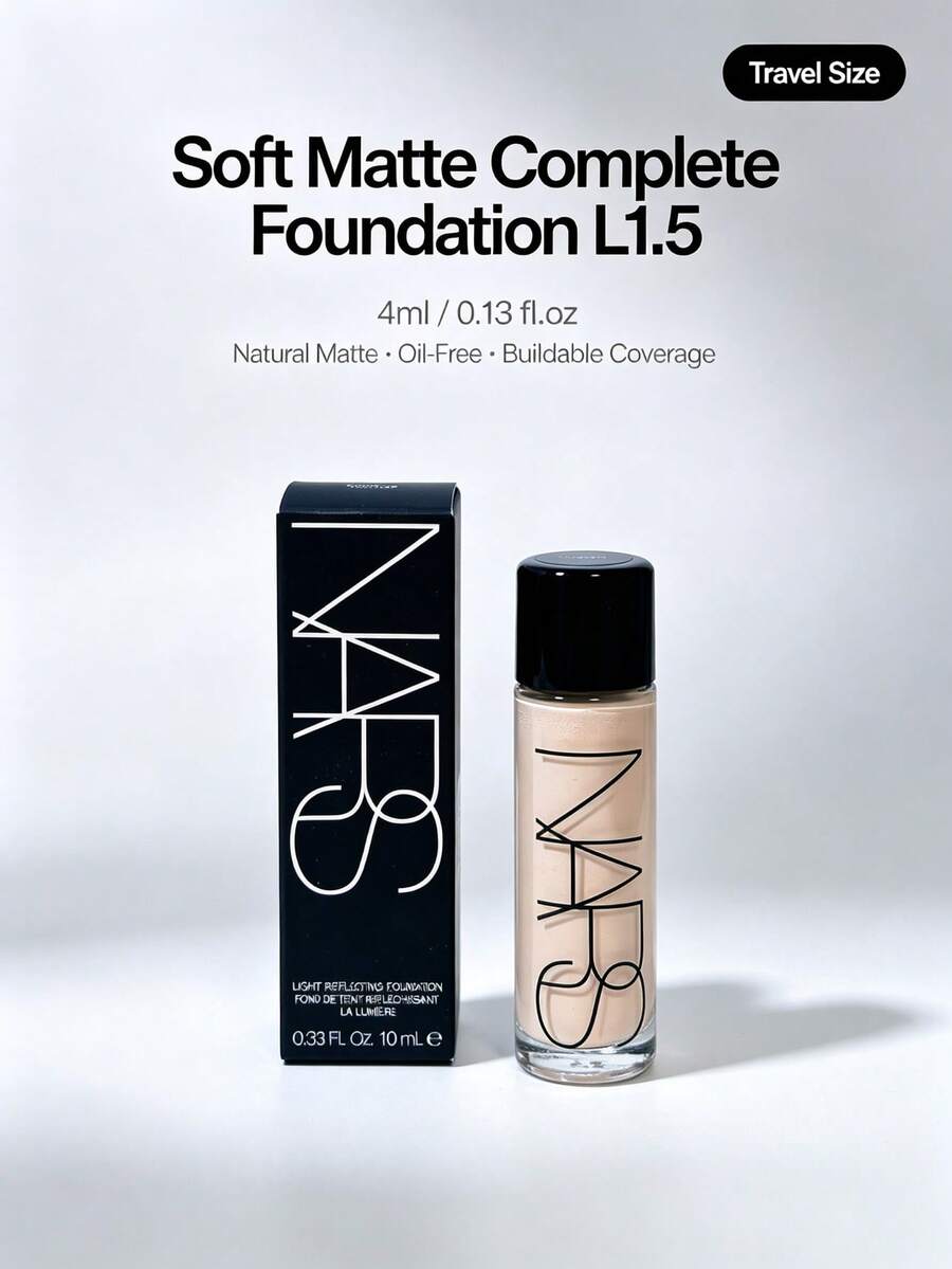 NARS-4ml-Travel Size Foundation L1.5 Tahan Lama, Menutupi Minyak, Mengontrol Minyak, Tidak Pudar, Hasil Akhir Alami - 4ml - Ukuran Perjalanan - View 1