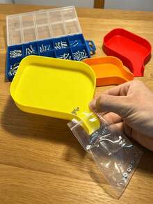 Tool Storage Funnel Tray With Flange Design, Effectively Prevents Screws, Bolts, Small Beads And Other Small Parts From Falling Out. Equipped With A Fully Sealable Sliding Lid, Perfect For Storing Precision Parts. Keeps Your Workspace Clean And Efficient After Use. Very Suitable For Use. - Multicolor - View 2