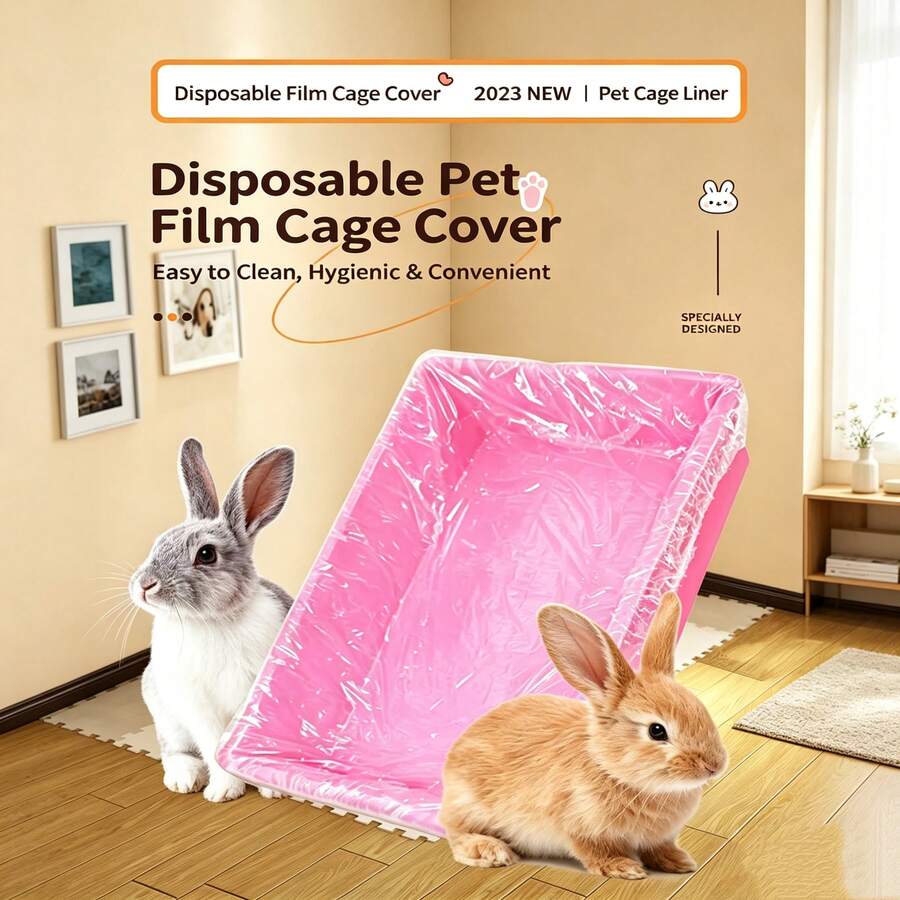 100pcs/Set Disposable Plastic Liners, Suitable For Pet/Toilet Pads, Bird Cage/Rabbit Cage, Transparent Plastic Parrot Cage Liner Bags, Cat Litter Bags, Liners, Suitable For Canary, Finch, Parrot Bird Cage And Rabbit, Guinea Pig Cage Accessories Thin Film Cover Cleaning Pads - View 1