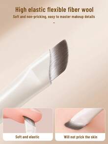 SEPROFE 5Pcs Eyeshadow Brush Set, Eye Makeup Brushes For Blending Detail And Eyeliner, Ultra Soft Fiber Bristles For Natural 3D Eye Look, Easy Application, Daily Eye Makeup Tools - White - View 5