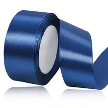 25 Yards/Roll Deep Blue Satin Polyester Ribbon, Suitable For DIY Weaving Hair Accessories, Clothing, Bags, Floral Arrangements, Gift Boxes, Weddings, Christmas, Mother's Day, Birthdays And Various Holiday Party Decorations - Navy Blue - View 14
