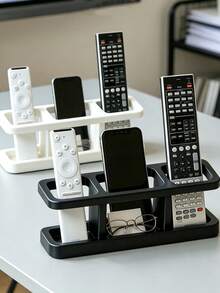 1pc Remote Control Holder, 3-Tier Hollow Storage Rack, Multi-Size Remote Control Stand For Desktop, Living Room/Coffee Table Display Rack, Autumn Home Decor, Bedroom/Living Room/Study/Home Decorative Storage, Christmas, New Year, Essential Storage For Rental Homes, Best Choice For Housewarming Gifts - Multicolor - View 7
