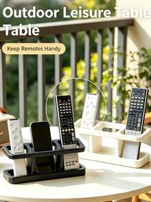 1pc Remote Control Holder, 3-Tier Hollow Storage Rack, Multi-Size Remote Control Stand For Desktop, Living Room/Coffee Table Display Rack, Autumn Home Decor, Bedroom/Living Room/Study/Home Decorative Storage, Christmas, New Year, Essential Storage For Rental Homes, Best Choice For Housewarming Gifts - Multicolor - View 1