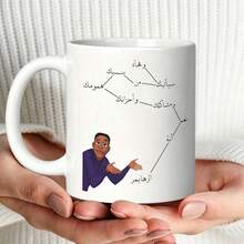 Novelty Arabic Internet Meme Print Ceramic Mug, Fun Coffee Tea Drinking Cup, Unique Humorous Gift For Daily Use - Multicolor - View 5