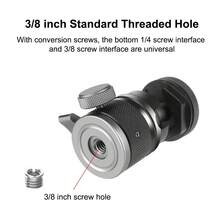 PULUZ Aluminum Alloy Ball Head Tripod Mount With Cold Shoe Base(Black) - View 5