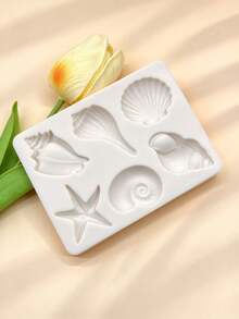 3D Sea Shell Conch Starfish Silicone Mold Fondant Candy Chocolate Baking Tool For Cake Decoration Cupcake Topper DIY,Baking Supplies,Sugarcraft Mold - Light Grey - View 5