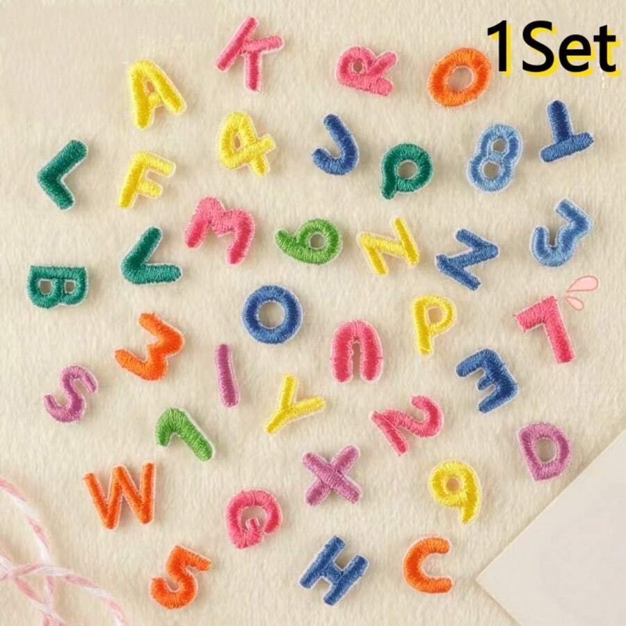 1 Set Embroidered Iron-On Mini Letter Applique Patches, Suitable For Embroidering Names, Backpacks, Clothing, Decorative Accessories, Gifts