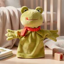 1pc Green Frog Plush Hand Puppet, Movable Hands Design, For Interactive Game - Multicolor - View 7