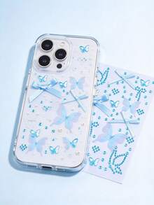 1pc Multi-Color Bow & Heart Rhinestone Decor Sticker Set, 3D Self-Adhesive Decorative Stickers With Exclusive Tweezers, Sweet & Cool Girl Style, For Phone, Laptop, Phone Case, Earphone Case, Water Bottle, Gift Box Packaging, Photo Album, Jewelry Handmade Crafts, Camera Lens Decoration - one-size - View 10