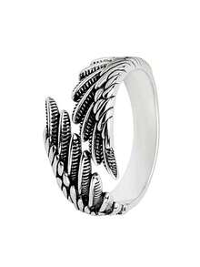 1pc Vintage Punk Wing Copper Adjustable Open Ring Unisex Fashion Jewelry - Wings - View 5