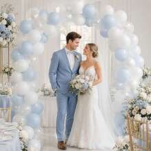 40pcs Light Blue, Pearl White & Transparent Balloons, 10 Inch, Suitable For Baby Shower, Bachelorette Party, Birthday, Wedding And Bridal Shower Decoration - View 5
