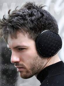 Men's Foldable Winter Earmuffs, Black Plush Warm Ear Muffs, Portable Windproof Ear Warmers For Outdoor Skiing Cycling - A - View 6