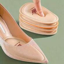 1 Pair High Heel Shoes, Comfortable For Long Wear, Half-Size Cushioning Design, Women's Non-Slip Ultra-Soft Breathable Wear-Resistant, Forefoot Pad - Beige - View 1