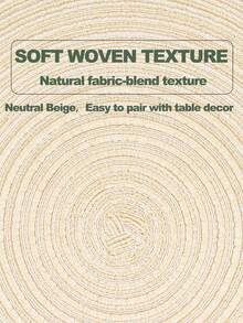 1/4/6/8/12pcs Bohemian Style Woven Round Placemats, Solid Color Braided Edge, Non-Slip Tabletop Mats For Home, Kitchen, Dining, Suitable For Holidays, Parties, Birthdays, Weddings, Banquets - Beige - View 10