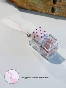 1pc Colorful Star Polka Dot Switch Button With Acrylic Keycap And Iron Ring Keychain, Bag Charm, Bag Decoration, Gift For Friends - Multicolor - View 10