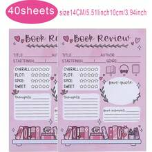 1/2/8pcs Book Review Notebooks, 5.5 X 3.9 Inches, Self-Adhesive Small Notebooks, Reading Notes Supplies, 40 Pages Per Book - one-size - View 11
