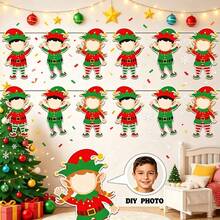 somoving 36/Strands DIY Photo Gingerbread For Man Paper Bunting Banner, Blank Photo Insert Gingerbread Cutout Hanging Garland, Christmas Multipurpose Wall Hanging Decor Supplies For Party, Fireplace & Window Display - Multicolor - View 6