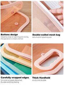 1Pc Portable PP Expanding File Organizer Bag With Handle,Cross-Border Bestseller,Back To School,For Students,Office Workers,Teachers,Classroom, Travel - Multicolor - View 6