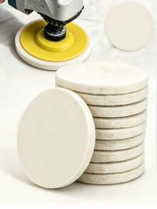 Circular Wool Felt Polishing Wheel Pad - Wear-Resistant Wool Polishing Wheel - Wool Felt Polishing Cloth Wheel Pad - For Car Polishing And Waxing, Desktop Paint Surface, Glass Surface Treatment - Available In Various Sizes - A - View 1