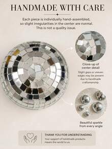 1/3/8pcs Disco Ball Wall Decor Hanging Ornaments With Adhesive Backing, Home Indoor Decoration, Create Reflective Atmosphere - Multicolor - View 9
