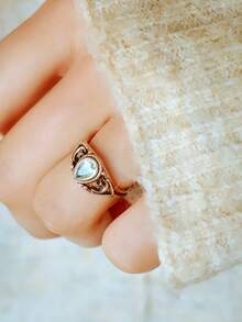 1pc Vintage Cubic Zirconia Ring For Women, Wedding Engagement Party Jewelry, Valentine's Day Gift - 1# - View 5