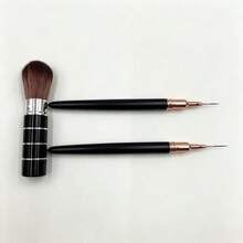 Retractable Nail Brush With 2 Empty Liner Pen Tubes DIY Manicure Art Accessory - Multicolor - View 4