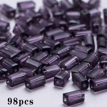 98顆 2x4mm 拋光切割玻璃長方形隔珠，精緻耐用 DIY 珠寶手工材料，適用於創意手鍊與項鍊製作 - 2*4長方 - 查看 28