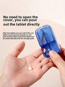 1pc Pill Cutter, Pill Separator, Portable Mini Pill Box, Morning/Midday/Evening Travel 7-Day Multi-Function Pill Box, Push-Pull Storage Box, Pill Cutter Storage Box - one-size - View 6